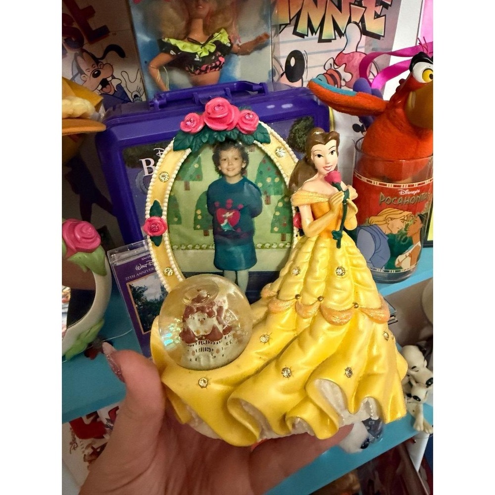 Beauty and the beast belle photo frame with globe